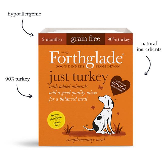 Forthglade Just 90% Grain Free Turkey 18x395g