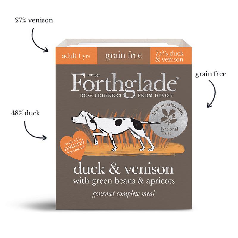 Forthglade Gourmet Grain Free Duck & Venison w/Green Beans & Apricot 7x395g