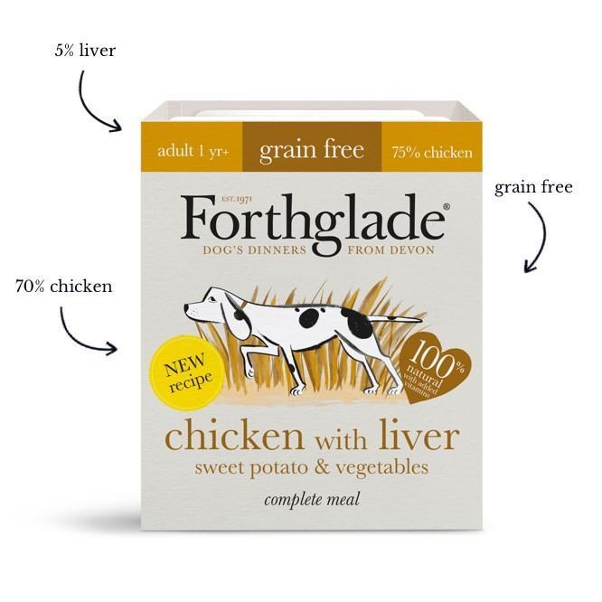 Forthglade Complete Grain Free Adult Chicken w/Liver Sweet Potato & Veg 18x395g