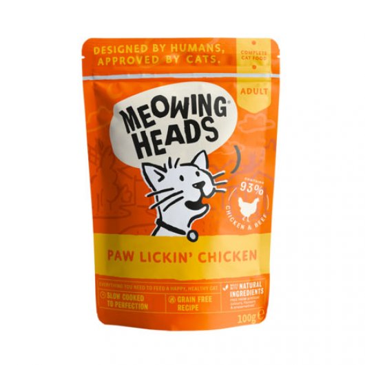 Meowing Heads Paw Lickin' Chicken 10x100g Pouches